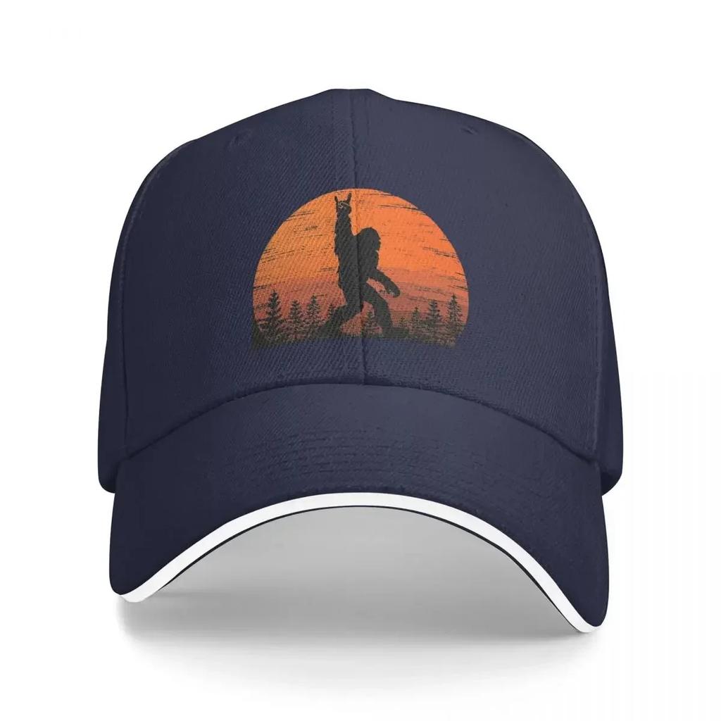 New Funny Retro Bigfoot Rock Roll Shirt Forest Sasquatch Believers Birthday Cap Casual Baseball Caps Adjustable Hat Baseball Hat