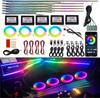 Car Ambient Light 18 In 1 RGB 64 Colors Symphony Interior Acrylic Guide Fiber Strip Decoration Atmosphere Light With App Control