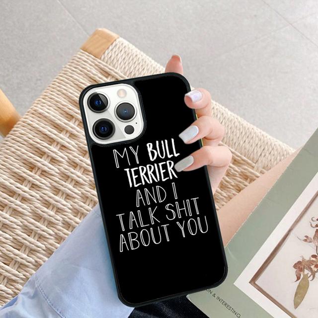 Bull Terrier Dog Puppies Funny Phone Case For iPhone 16 15 14 plus XR XS 11 12 13 Pro max Bumper Shell Cover coque