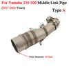 Slip On Motorcycle Exhaust Escape Middle Mid Link Pipe Connecting 51mm Moto Muffler For Yamaha XMAX 250 300 XMAX250 XMAX300