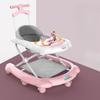 2 In 1 Baby Walker with Music & Light Spinning Toy Dining Tray Safety Brake Floor Mats Push Handle Baby Push Walker Anti-slip