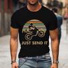 Футболка с принтом Just Send It Футболки с изображением мотоцикла для мужчин и женщин Винтажный стиль Мотокросс Подарочные классические футболки Уличные мужские футболки