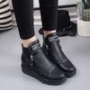 Autumn Platform Wedge Heel Boots Women Shoes with Increased Platform Sole Female Fashion Casual Zip Boots785mk