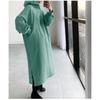 Women's Fashion Casual Fall Winter Solid Color Print Long Sleeve Hooded Long Hoodies & Sweatshirts