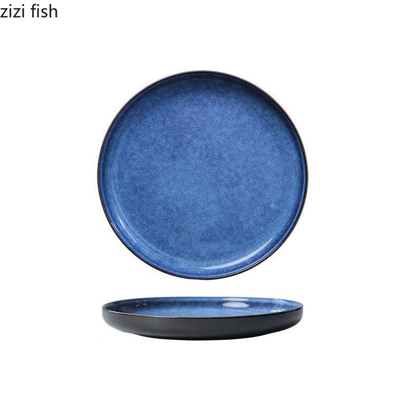 Керамическая плоская тарелка Kiln Changes Салатная тарелка Тарелка для стейка Тарелки для закусок Тарелки для приготовления пищи Молекулярная кухня Креативная посуда
