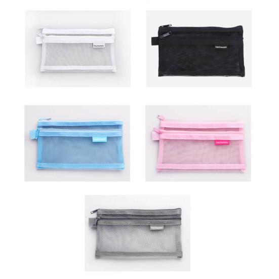 Pencil Case Transparent Durable High Capacity Portable Nylon Multifunctional School Supplies
