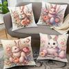 Пасхальная наволочка с цветочным принтом и кроликом, скандинавский домашний декор, праздничное украшение для спальни и гостиной, полиэстеровая наволочка