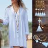 (Joy choose)Women's Bohemian Pendant Tassel Sweater Chain Hand-Made Wooden Bead Necklace