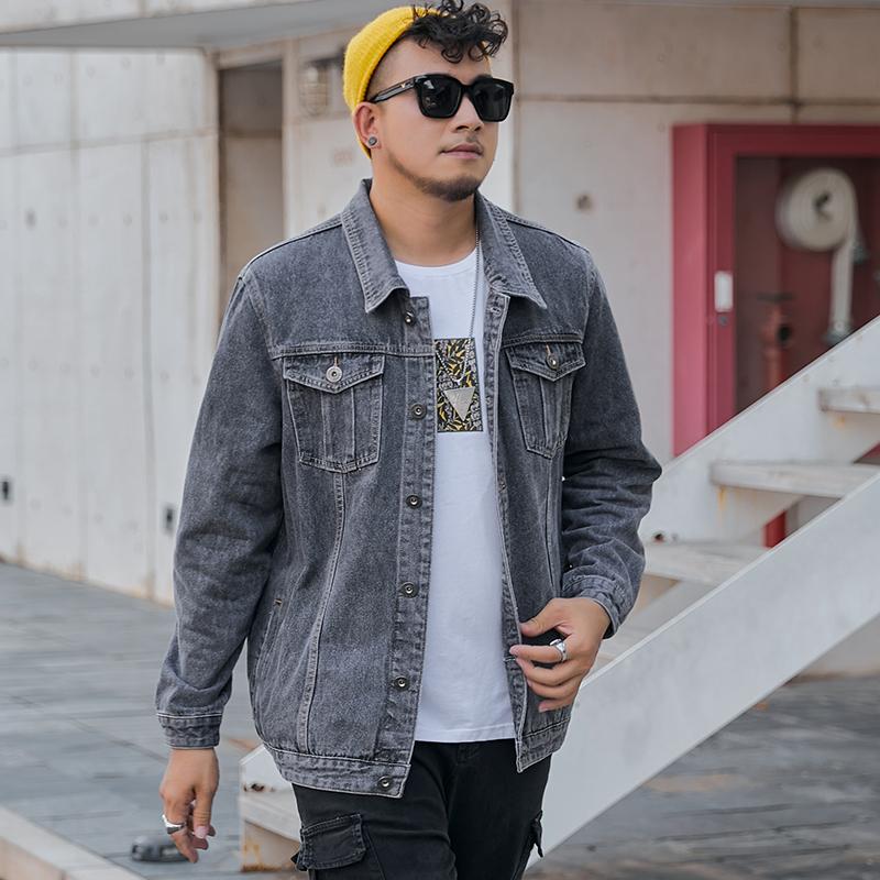 Мужская джинсовая куртка Trucker, повседневные классические джинсовые куртки, новые мужские пальто с отложным воротником, свободное пальто в консервативном стиле