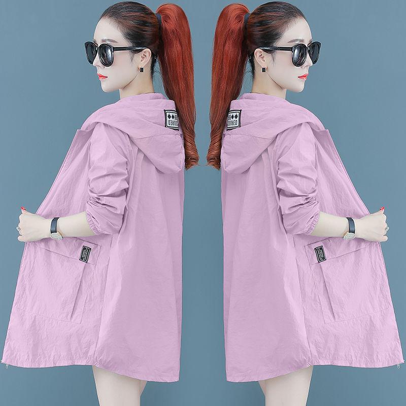 Солнцезащитная одежда женская тонкая средней длины большого размера свободная дышащая анти-ультрафиолетовая солнцезащитная куртка