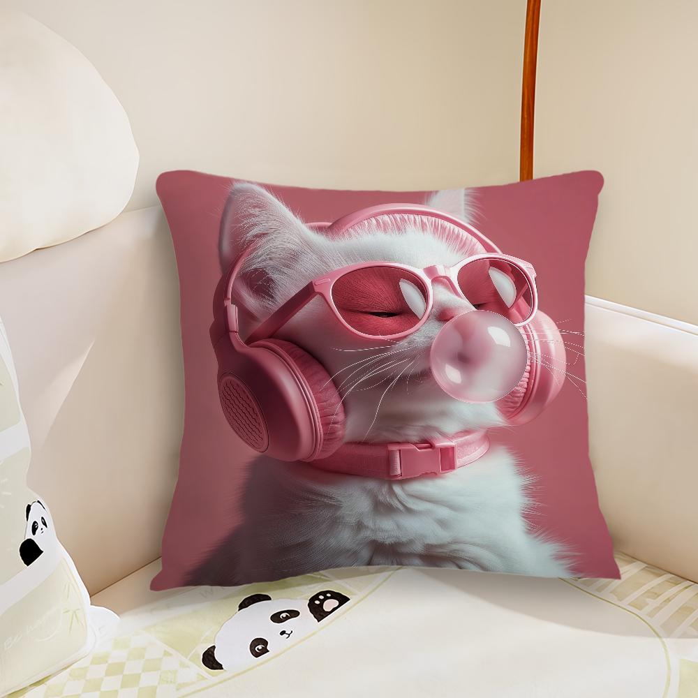 Esports Bubble cat cute cushion cover Pillow Case Plush Fabric Soft Double Sided Print Sofa Cushion Cover Throw Pillow Covers