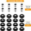 Shock Bushing 16Pcs & Bearing Sleeve 8Pcs Kits All 4 Absorber For Arctic Cat 250 300 375 400 500 650 700 Bearcat 454, OEM# 0604-310 0403-028