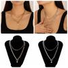 Retro Long Ball Chain Alloy Necklace Fashion Stacked Necklace Decoration  Women