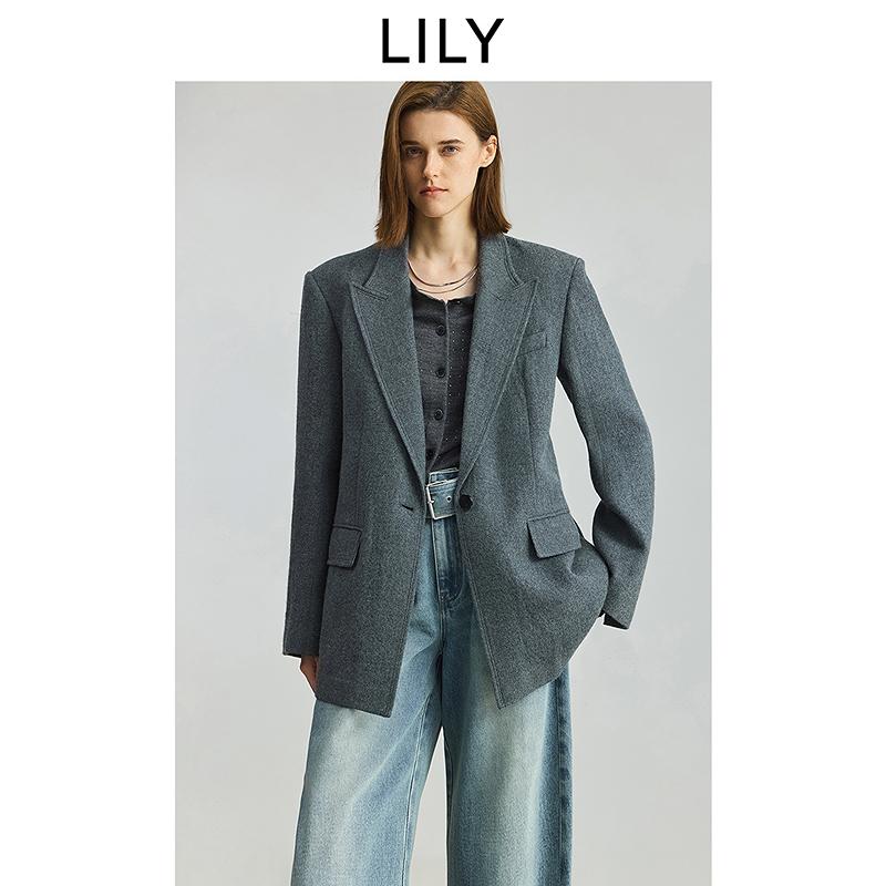 LILY collar waist cinched suit jacket for women