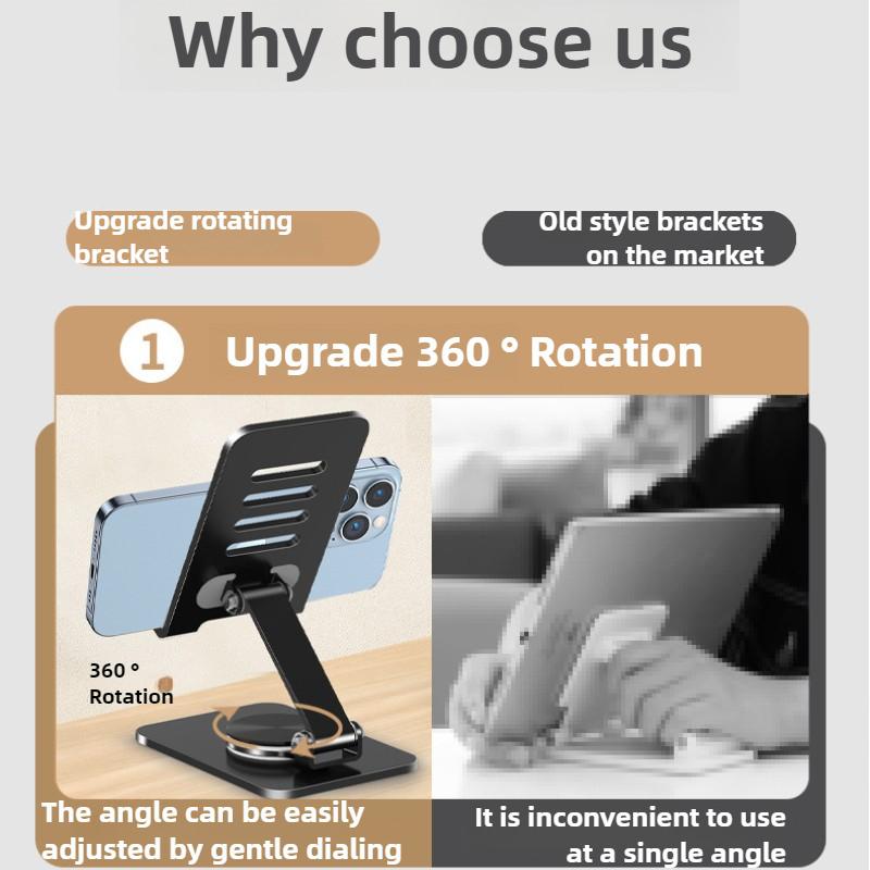 Вращающаяся на 360° подставка для мобильного телефона, настольная, вертикальная, складная, портативная, металлическая подставка для мобильного телефона для рисования