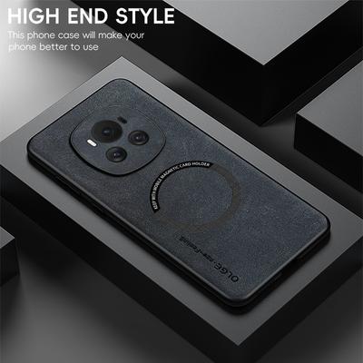 Для Honor Magic 7 7 Pro 6 6 Pro Чехол для телефона из овчины с магнитным TPU мягким краем против падения и отпечатков пальцев