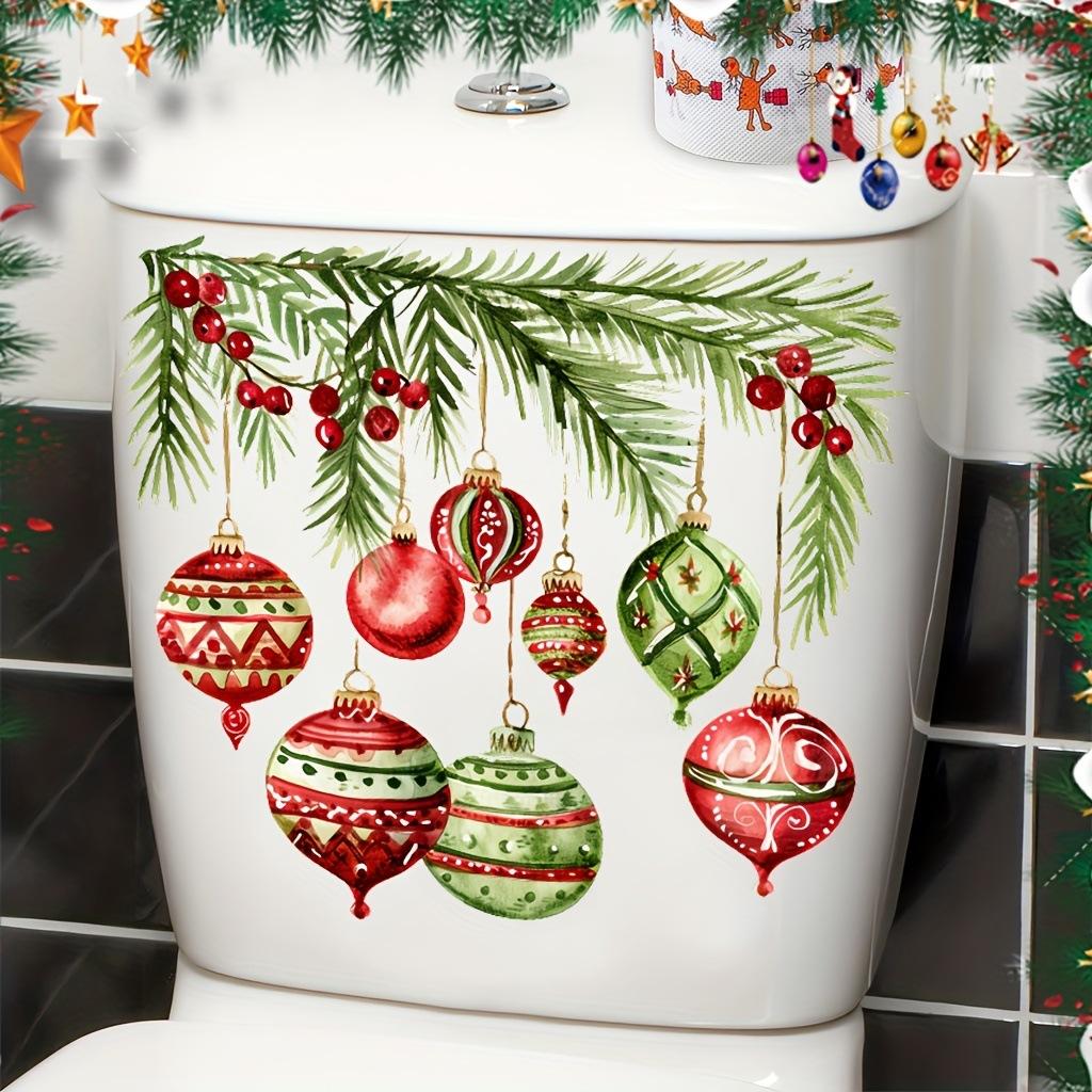 Christmas Snowman Toilet Lid Decal - Waterproof, Self-Adhesive PVC Bathroom Sticker for Festive Holiday Decor,Best for Christmas