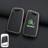FMO3 Zinc Alloy Leather Car Remote Key Case Cover Protector Shell Fob For Skoda Superb A7 Kodiaq Octavia A7 A8 Keychain Accessories