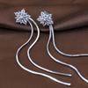 Temperament Long Diamond-set Snowflake Earrings Pendant Earrings Personalized Christmas Earrings Tassel Earrings