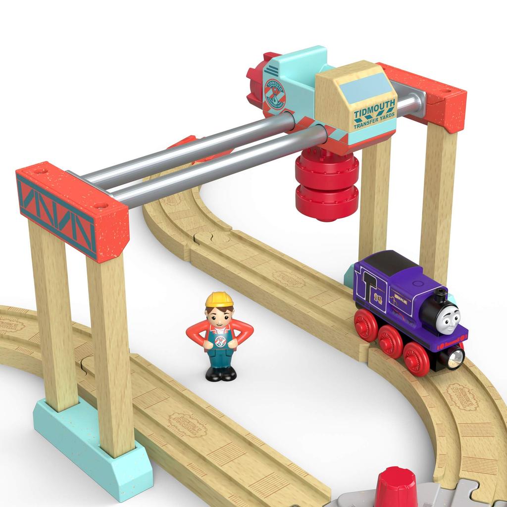 Thomas the Tank Engine Wooden Track Mean Freight Mischievous Freight Cars and Crane Set Wooden Toy GGH31 Series Cars, Charlie's [SFC Certified]