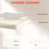 Office Chair with 6-point Vibration Massage and Heat, Fabric Desk Chair with Footrest, High Back, Cream White