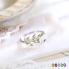 Simple Natural Spar Branches and Leaves Connected Ring S925 Sterling Silver Open Non-Fading Ring Fashionable Retro Jewelry Gift