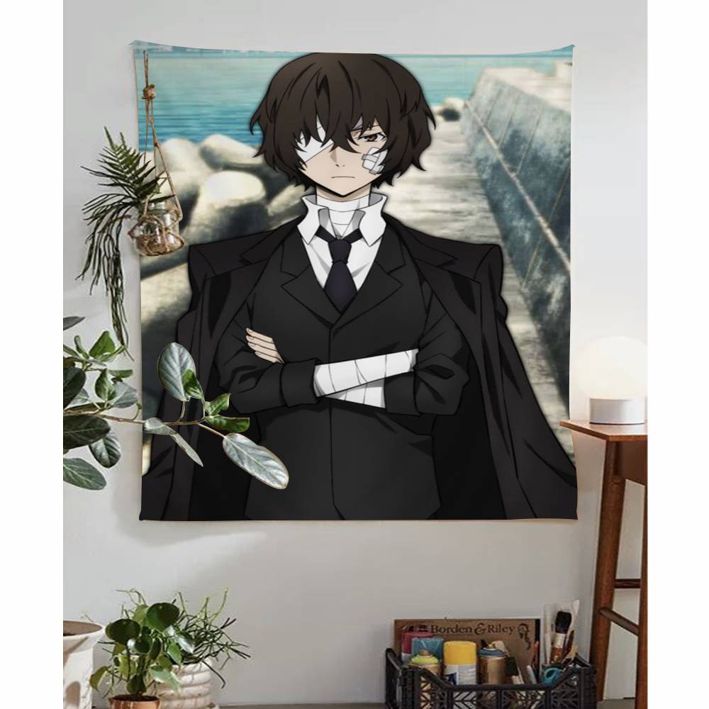 OOsamu Dazai АНИМЕ Аниме Гобелен Хиппи Цветочные Настенные Ковры Декор для Общежития Дешевые Хиппи Настенное Украшение
