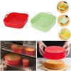 Silicone Air Fryer Basket Liners Non-Stick Baking Tray Heat-Resistant Round and Square Cooking Mats Oven Steamer Accessories