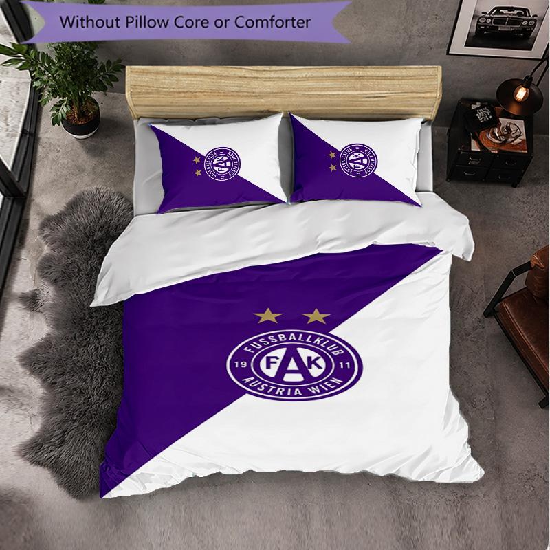 Austria Wien FC Themed Bedding 3Pcs Duvet Cover Set Decorative Bed Linen For Teen Room Home Decoration