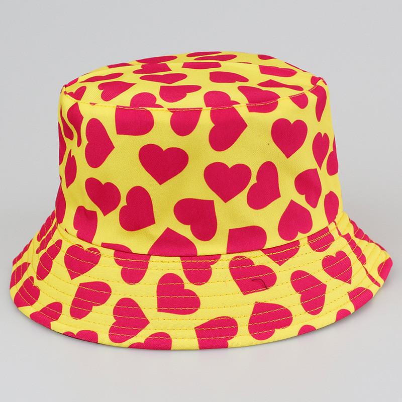 Heart Love Reversible Fisherman Hat For Summer Sun Protection Breathable Cute Outdoor Accessory