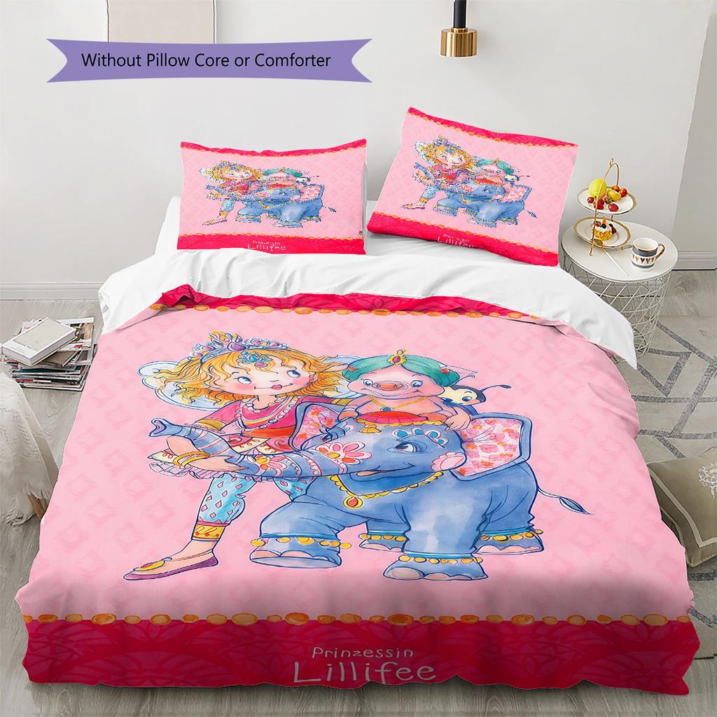 Lillifee Bedding Quilt Set Quilt Cover Pillowcase Home Decoration Birthday Gift (1 * duvet cover + 2 * pillowcase, without core)