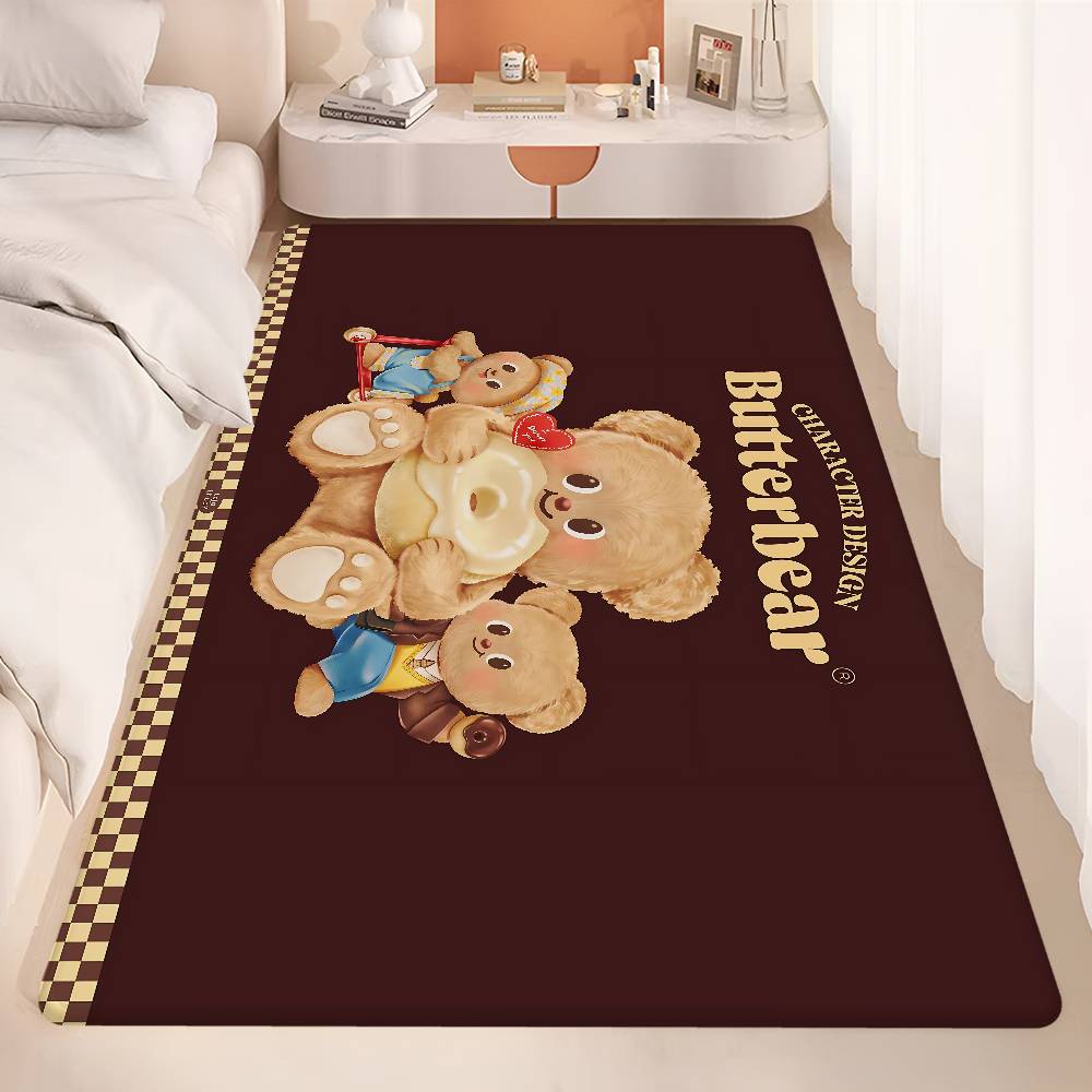 Cute B-butter Bear Floor Mat Non-Slip Laundry Room Mat Laundry Decor Balcony Child Living Room Bedside Mats