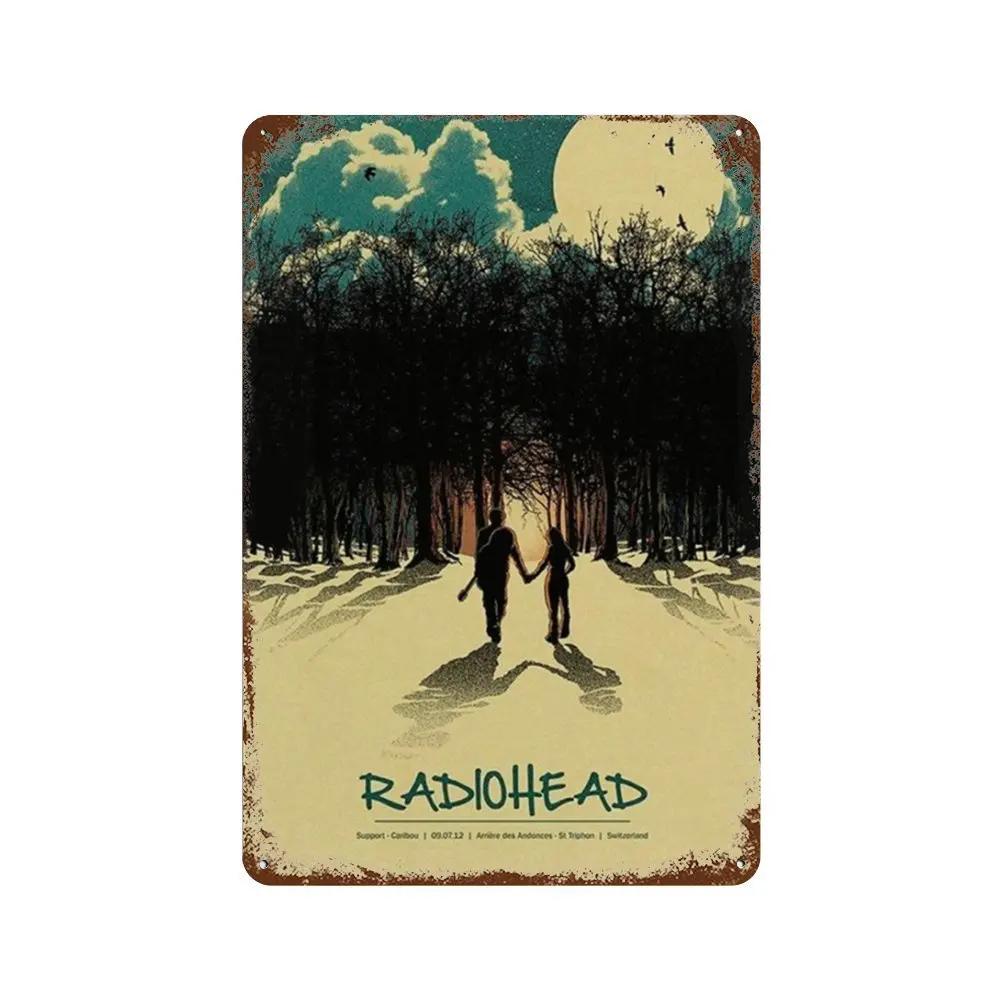 Рок-группа Radiohead Music Art Poster Ретро Металлическая жестяная вывеска Винтажная табличка для дома, комнаты, бара, клуба, мужской пещеры, кафе, декор настенные тарелки