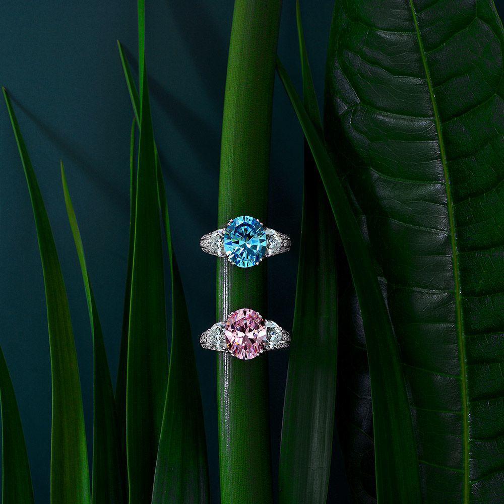 Tancise Oval 9 * 11 Artificial Aquamarine 7 Carat Women's S925 Sterling Silver Gift Luxury Noble Ring