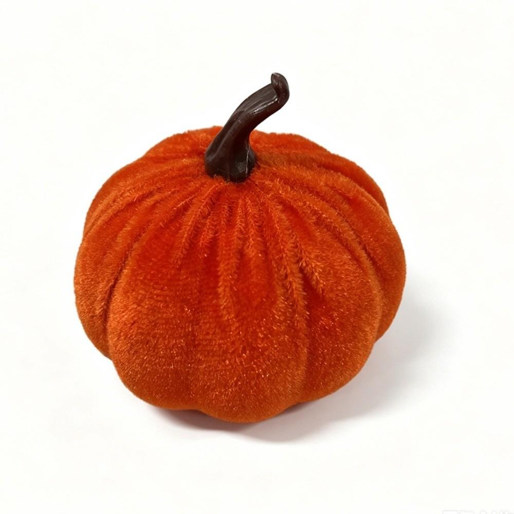 Mini Size Velvet Pumpkin Velvet Fabric Plush Pumpkin Festive Halloween Decoration Halloween Theme