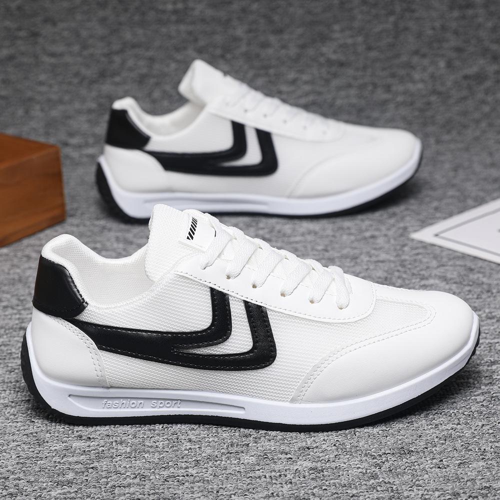 Новая повседневная обувь Летающая сетка Мужская спортивная белая обувь Молодежная студенческая Корейский стиль Обувь Форреста Гампа Мужская