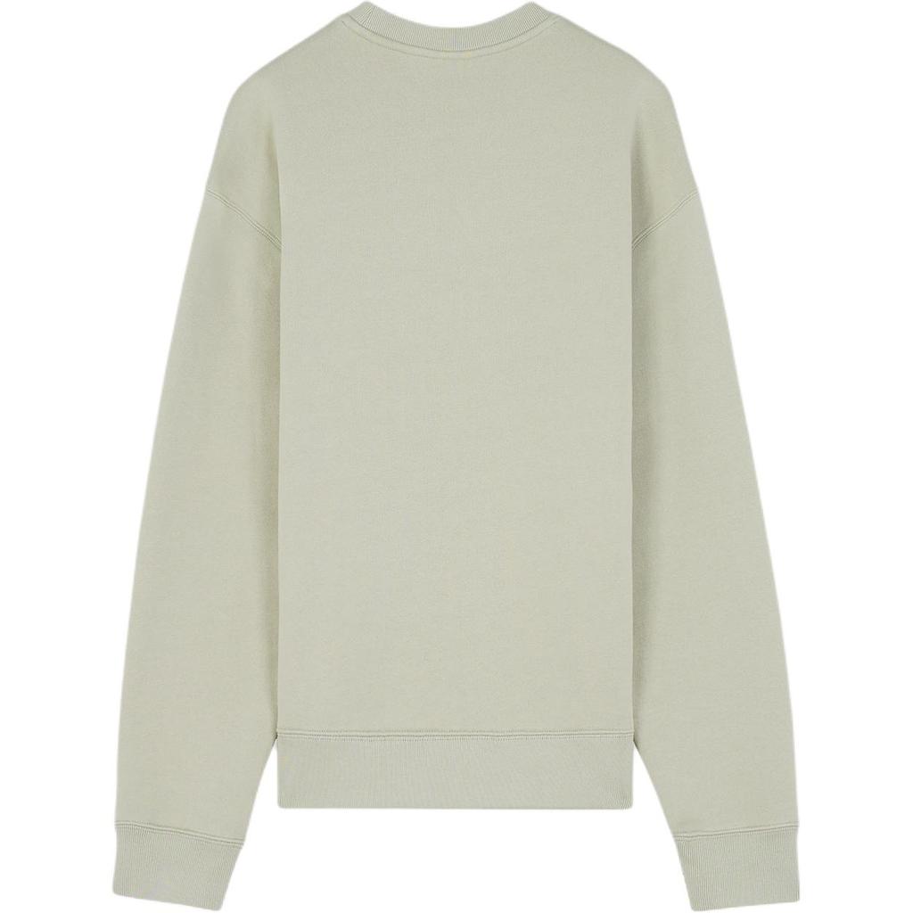 Maison Kitsune FW24 Свитшот с круглым вырезом и нашивкой-лисой, удобный, мужской, Бело-серебристый MM00316KM0307-P129
