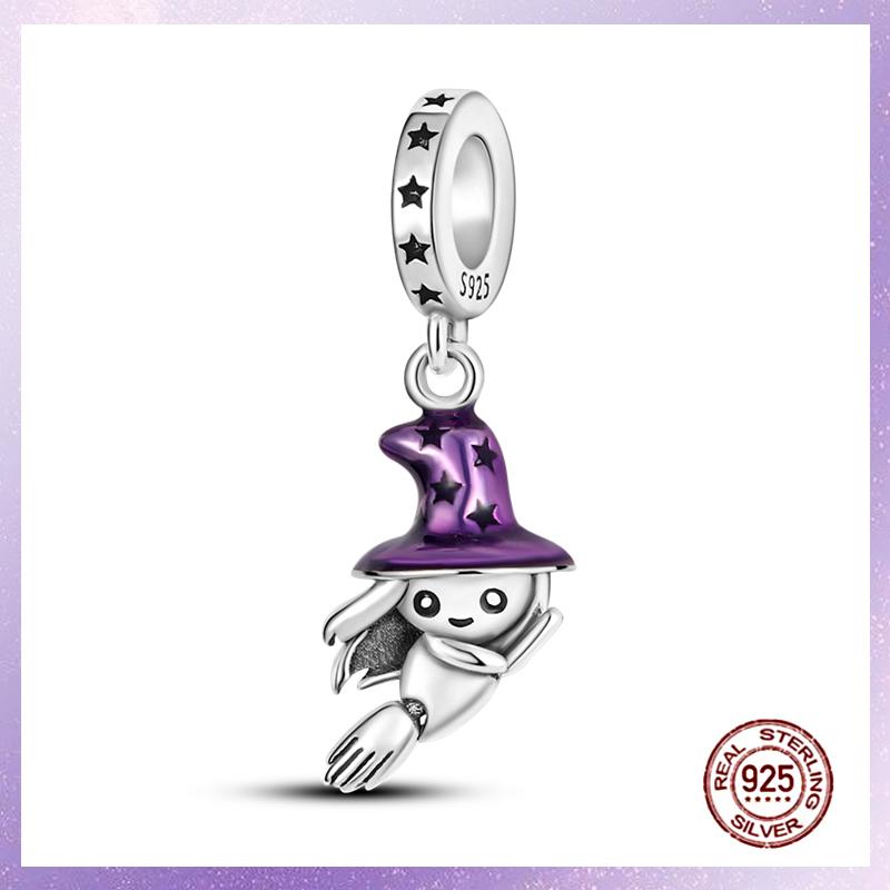 Фиолетовые Шармы Медный Fit Оригинальный Подвесной Браслет Бабочка Стекло Сердце Перо Клип Шарм Подвеска Светящаяся Бусина DIY Ювелирные Изделия