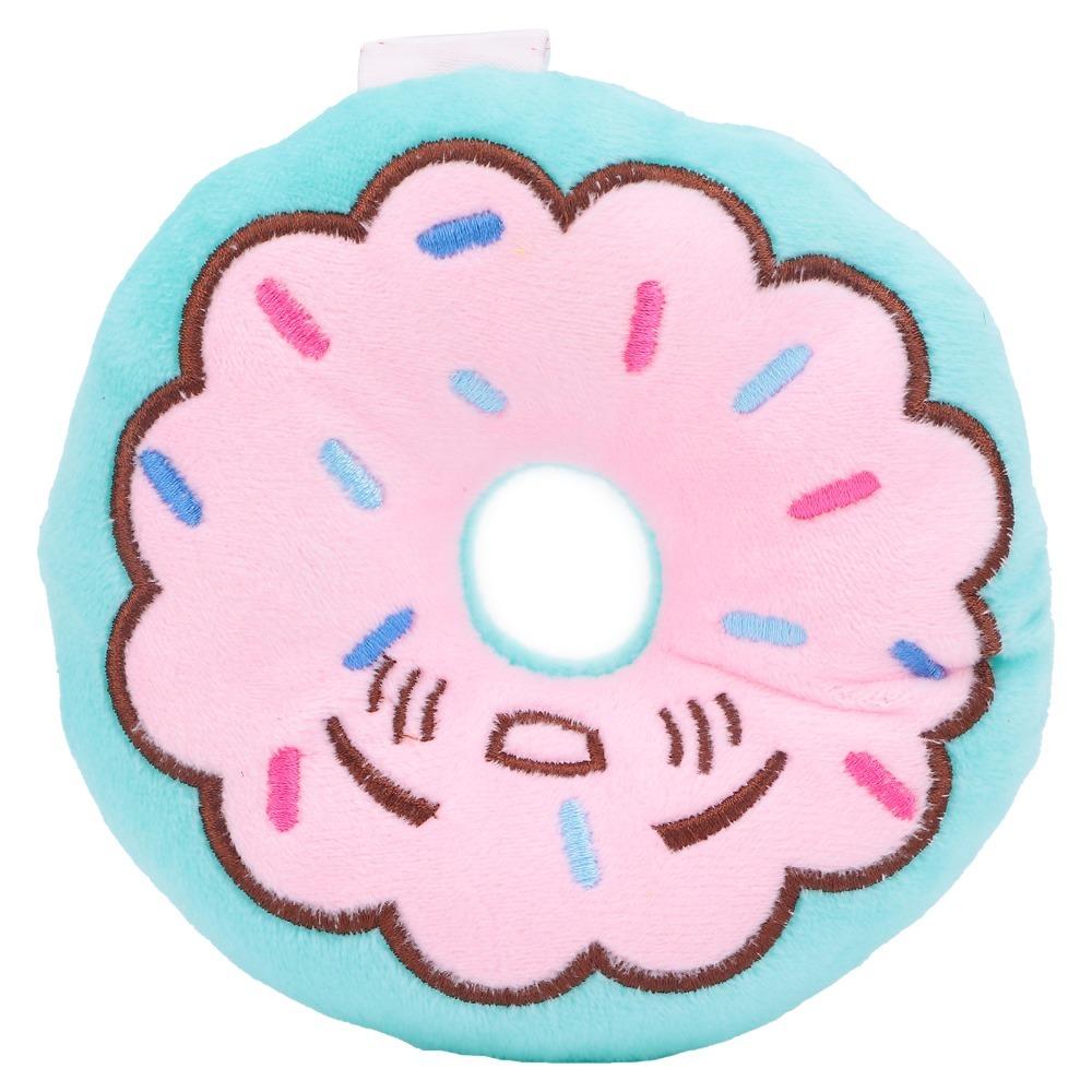 Plush Filled Donut Dog Toy Squeaker Inside Plush Pet Toy Food Shaped Dog Toy Daily Chewing