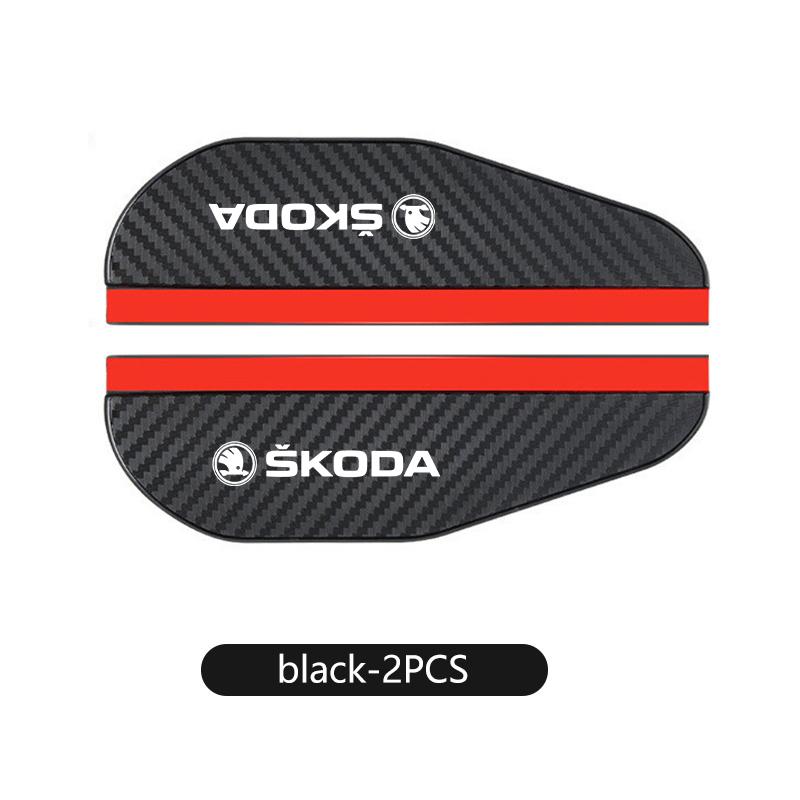 2PCS Car Rearview Mirror Rain Eyebrow Sticker Auto Accessories For Skoda S Kodiaq Octavia 2 3 Yeti Karoq Rapid Fabia VII VRS yan377