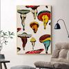 Funny Mushroom Aesthetic Poster Print Retro Canvas Painting Vintage Wall Picture For Modern Bedroom Room Home Decoration Unframe