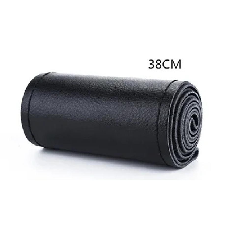 GNUPME Hand-Stitched Steering Wheel Cover 36-40cm DIY Leather Braid on the With Needles Thread Car-Styling Steering Covers