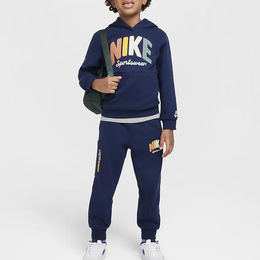 Nike Спортивная одежда Powder Play Мягкая флисовая толстовка с капюшоном Детские толстовки Темно-синий HQ7944-410