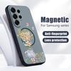 Магнитный Чехол Для Magsafe Для Samsung Galaxy S26 Ultra S25 Edge S24 Plus S23 FE S22 A54 A55 A56 5G Мультяшный Цветочный Рисунок Девочка Матовый Чехол