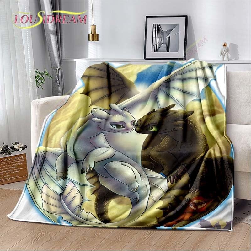 Мультяшное одеяло Как приручить дракона, милое, легкое, постельное белье, супер мягкое, теплое, фланелевое одеяло для кровати, гостиной, дивана