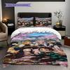 Anime Characters Dynamic Poses Threepiece Set 1 Duvet Cover 2 Pillowcase Without Core Christmas Birthday Gift Bedding Set