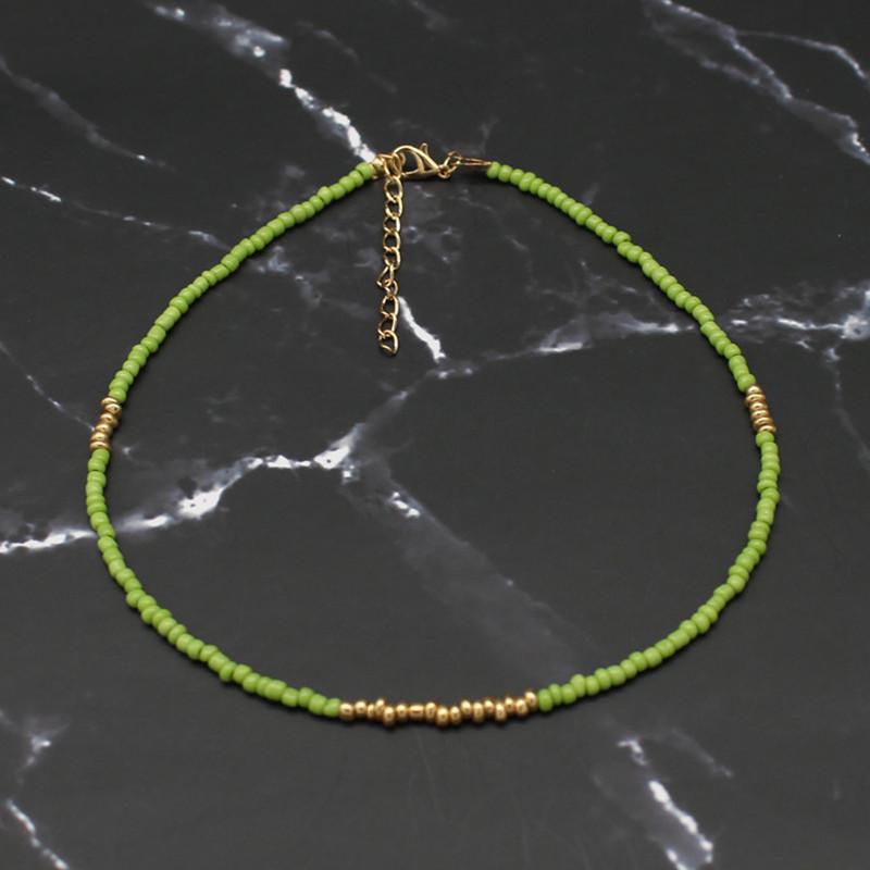 Богемское Ручное Изготовление Радужные Мелкие Бусины Простой Чокер Ожерелье Женская Мода Дикое Милое Цветное Ожерелье Украшение Подарок