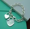 Модные украшения Стерлинговый браслет Браслет с подвеской в виде сердца Мужской и женский Гламурные украшения Подарок