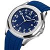 SKMEI Men's Silicone Sports Waterproof Watch Large Arabic Numerals Date Fluorescent Blue Casual Luxury Gift