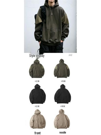 Men's Heavyweight Fleece-Lined Retro Hoodie for Autumn/Winter - Stylish, Loose-Fit, Versatile Pullover Jacket